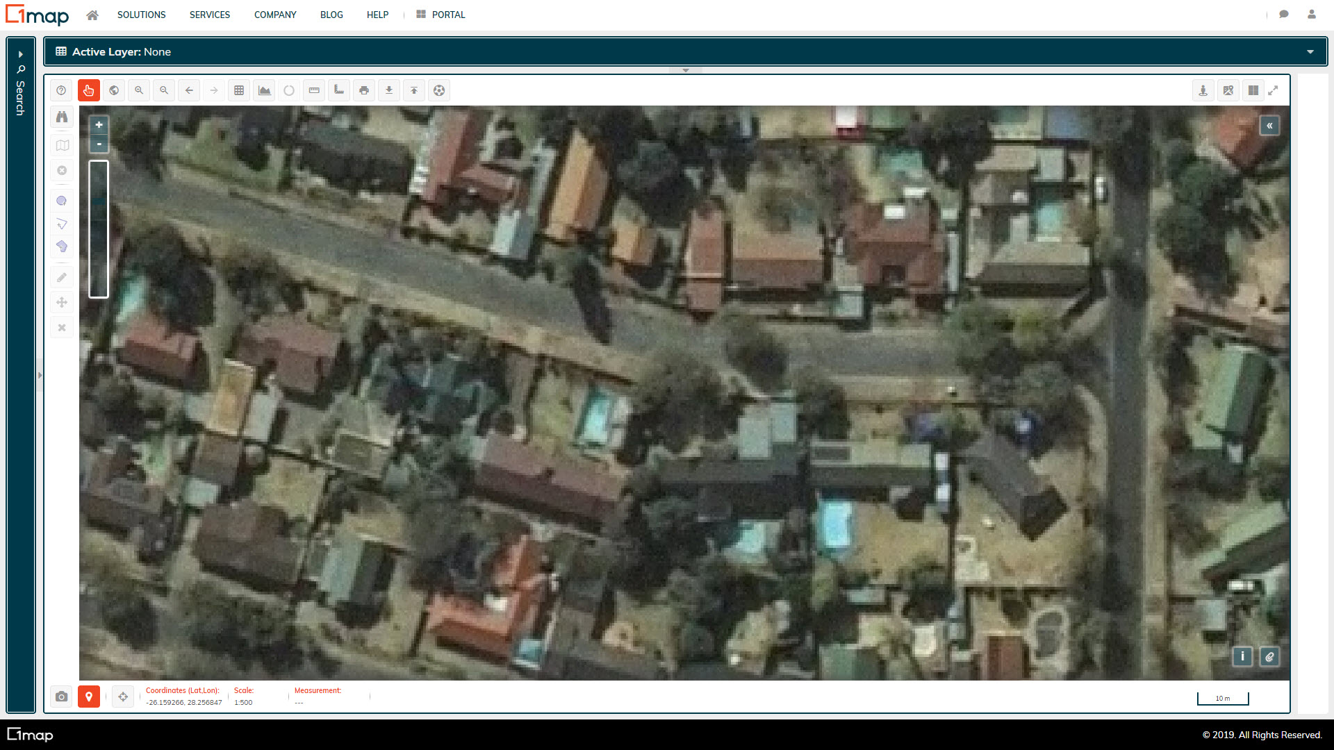 A screenshot of the NGI Aerial (50cm GSD) layer.